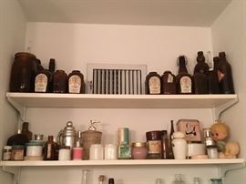 Vintage bottles, cans, Avon bottles, and more