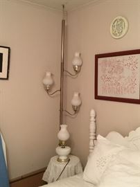 Pole lamp and matching table lamp