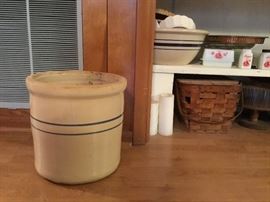 Crock, bowls, baskets
