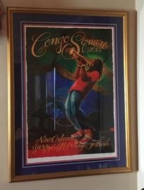 2012 New Orleans Jazz and Heritage Festival Congo Square Poster Framed Jazz In Tent: A Portrait of Shamarr Allen by Carl Crawford https://www.ebay.com/itm/123293682108
