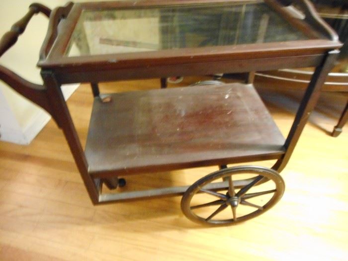 Wooden tea cart