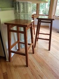 3 wood bar stools!