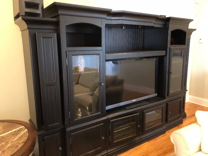 Black TV/Bookcase Wall Sectional (5 Removable Pieces)
