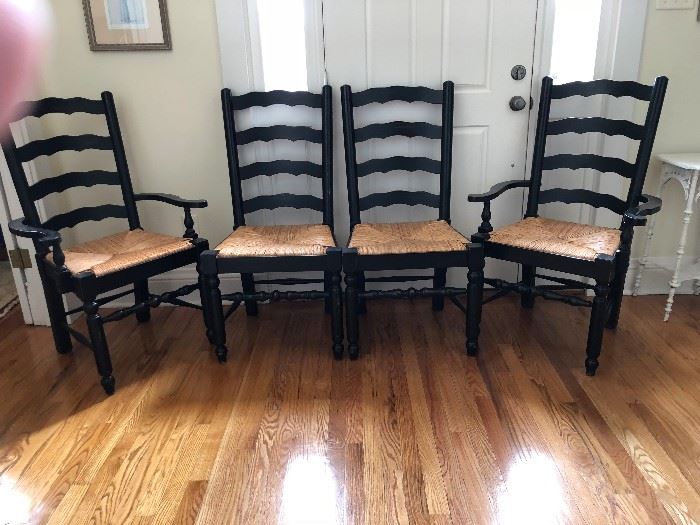4 Black Farmhouse Dining Chairs