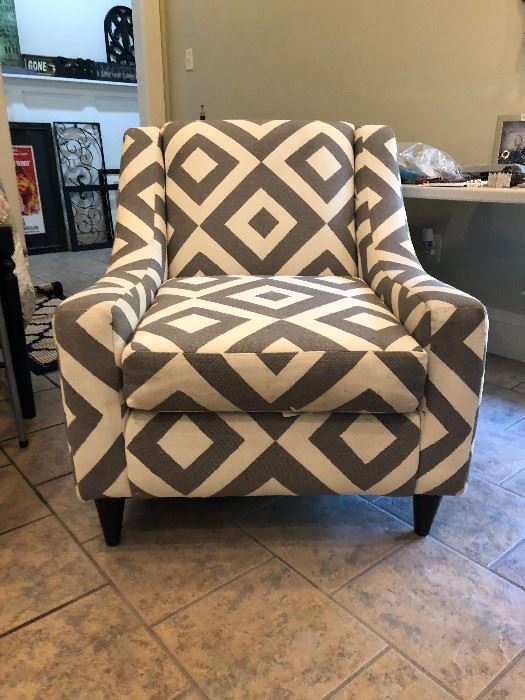 Geometric Grey/Beige Chair