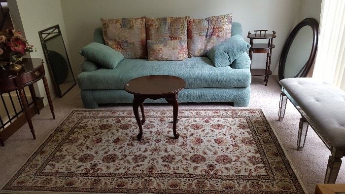 Turquoise Chenille sofa