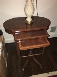 Inlaid nesting tables