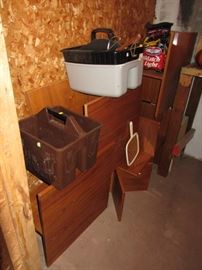 many teak cubicles from WorkBench