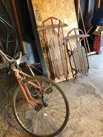 Vintage sleds, bike