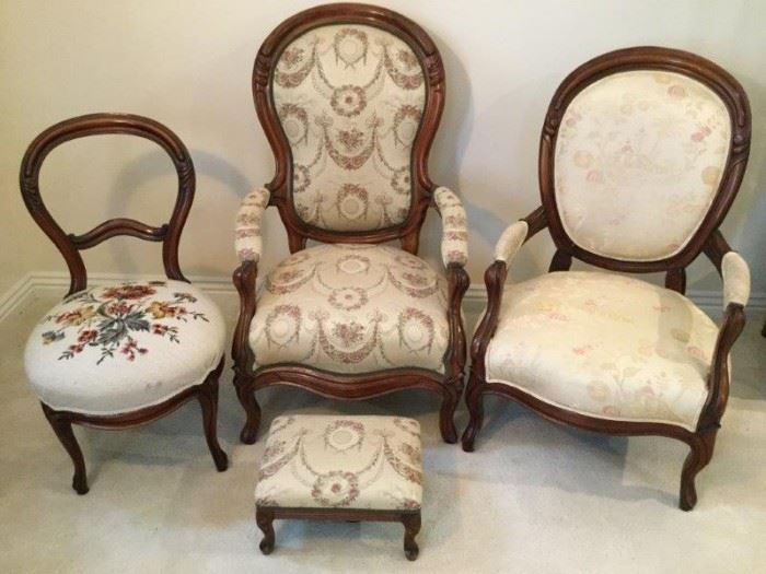Set of Three Rococo Revival Chairs      http://www.ctonlineauctions.com/detail.asp?id=747903