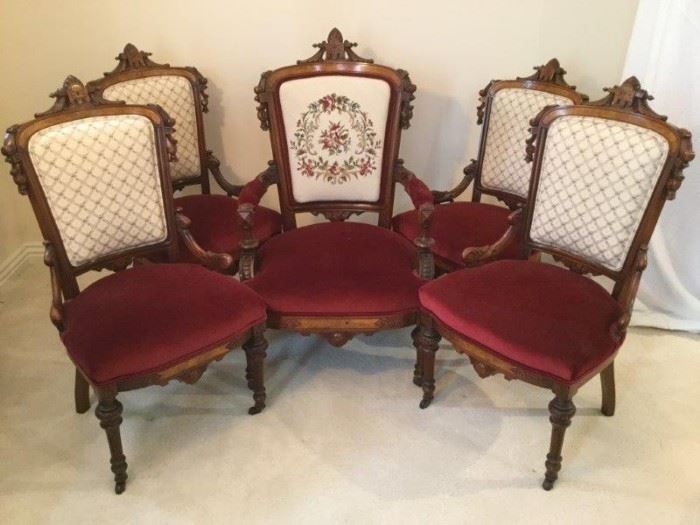 Suite of Five Renaissance Revival Chairs   http://www.ctonlineauctions.com/detail.asp?id=747904