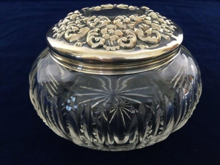 Cut Crystal and Sterling Powder Box       http://www.ctonlineauctions.com/detail.asp?id=747944