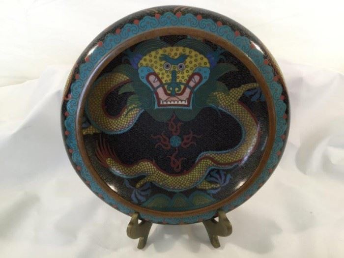Antique Chinese Cloisonné Low Bowl I  http://www.ctonlineauctions.com/detail.asp?id=747971