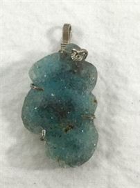  Chrysocolla Drusy and Silver Pendant http://www.ctonlineauctions.com/detail.asp?id=748080