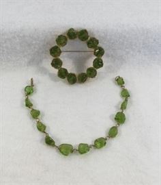  Peridot Brooch and Bracelet   http://www.ctonlineauctions.com/detail.asp?id=748098