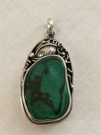  Sterling Silver Pendant w/ Green & Black Jade         http://www.ctonlineauctions.com/detail.asp?id=748107