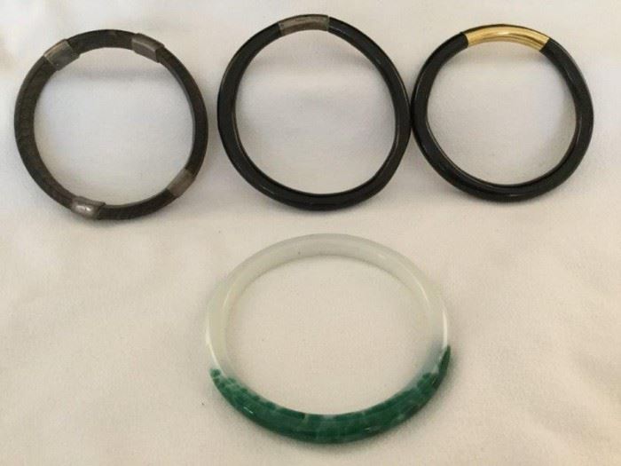Four Bangle Style Bracelets, Jade    http://www.ctonlineauctions.com/detail.asp?id=748143