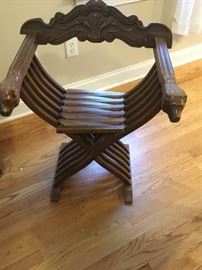 One of a pair of Florentine chairs.