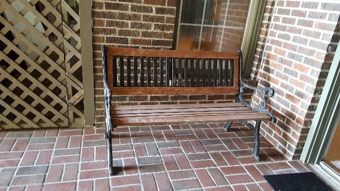 Outdoor benches we have two