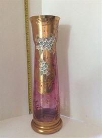 #264.             Tall Vase.    Rose & Gold.    European.           $ 150.