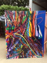 #376         LARGE Oil On Canvas   Signed     $900.  