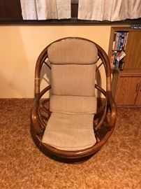 Twisted Cane Swivel Chair