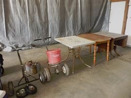 assorted tables and garden