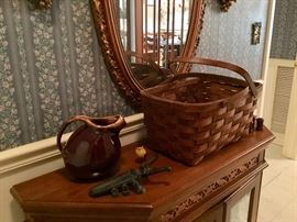 Hull, bootjack, primitive basket 