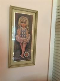 Vintage one of 5 kitschy 1950s bedroom art 