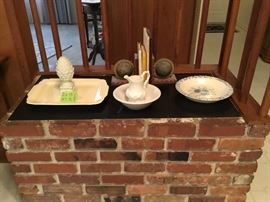 Bookends, books, wildwood 1940s yearbook, China, porcelain 