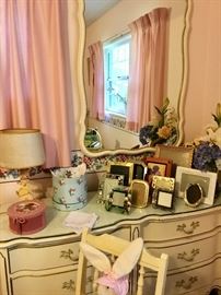 Dresser, frames, Children’s  vintage lamp