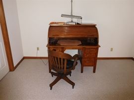 roll  top  desk  and  chair