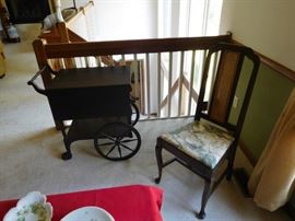 one  of  set  of  chairs,tea  cart