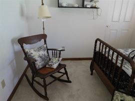 antique rocker,floor  lamp