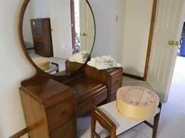 vintage  dressing  table  and  bench