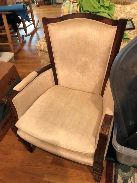 Upholstered, Wood Trimmed Chair $ 70.00