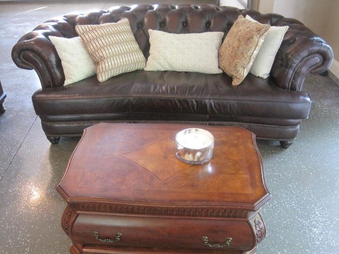 Randall Allan Washington Chesterfield Sofa, in wipe off leather.