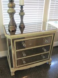 A pair of smoked glass Night Stand/Chest by Hooker.