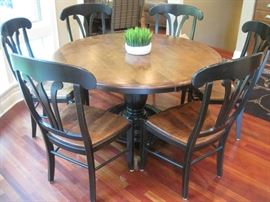 Dining Table with 6 Chairs by Nichols and Stone.