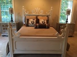 Queen size Bed with Bedding (no mattress).