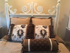 Queen size Bed with Bedding (no mattress).