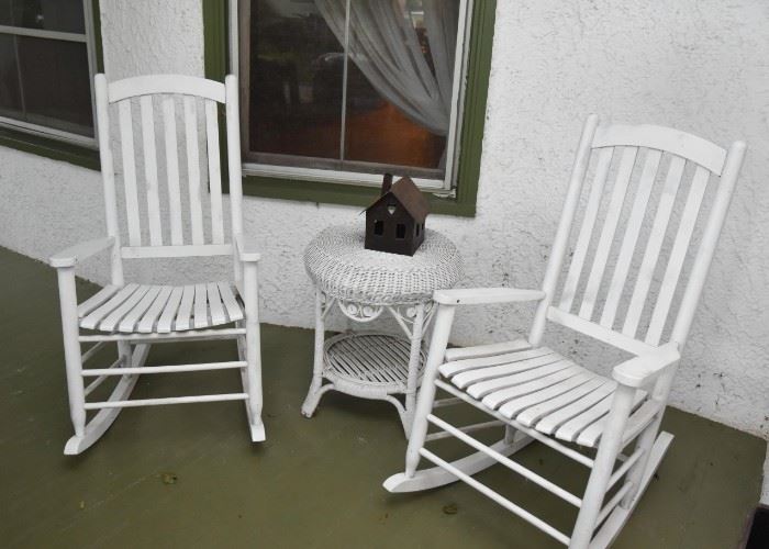 White Painted Rocking Chairs