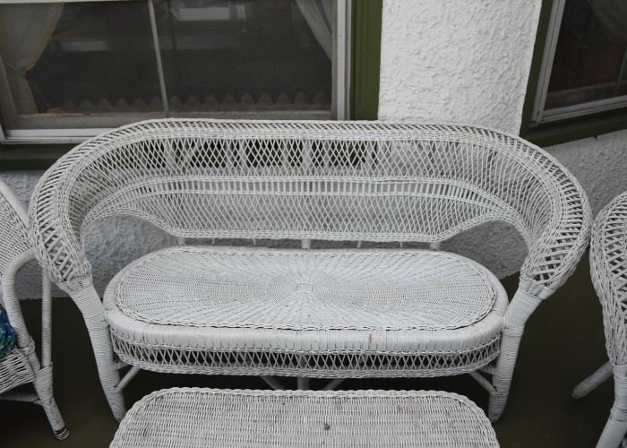 White Wicker Porch / Patio Furniture