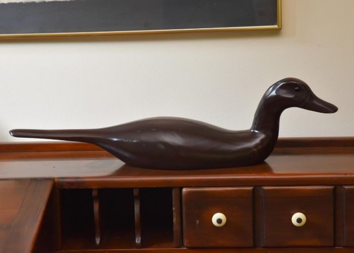 Wooden Duck Decoy by French Broad River Company (North Carolina), Signed by R. Livingston