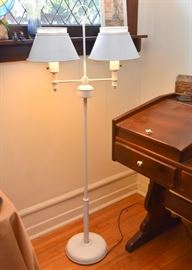 Vintage White Metal Floor Lamp