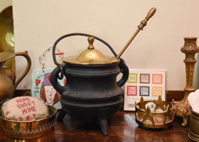 Vintage Cast Iron Fireplace Starter Pot