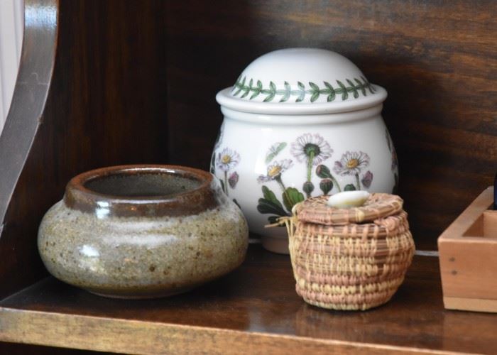 Pottery, Ceramics, Miniature Pine Needle Basket