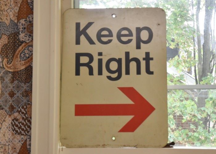 "Keep Right" Street Sign