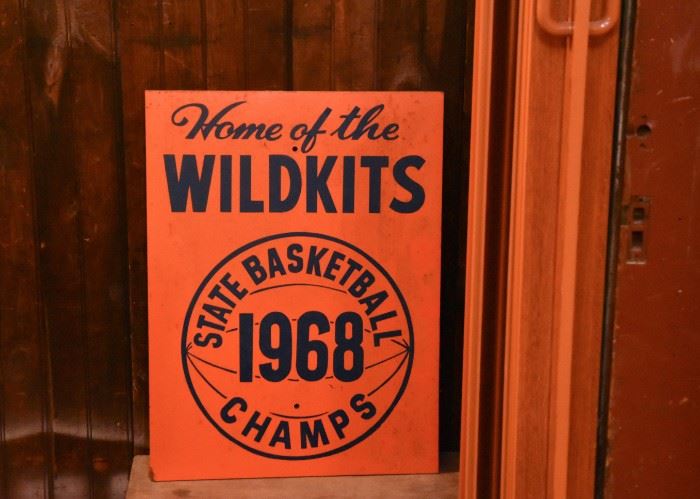 Vintage Wildkits State Basketball Championship Sign