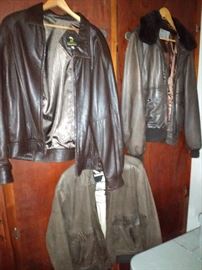 Leather Jackets by Neiman-Marcus (upper left), M. Sterling (upper right) & Members Only (lower)
